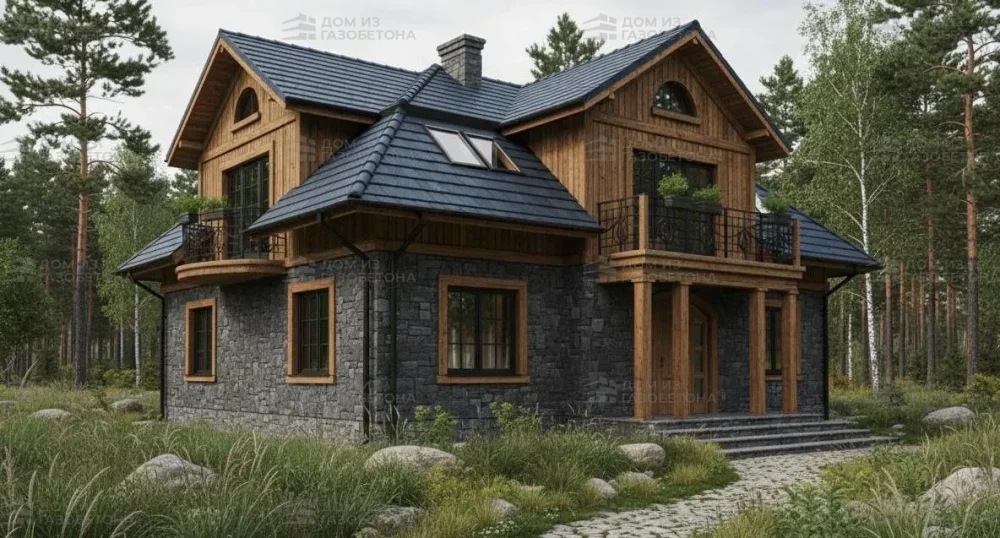 Проект Двухэтажный дом 14 на 12, 208 м2