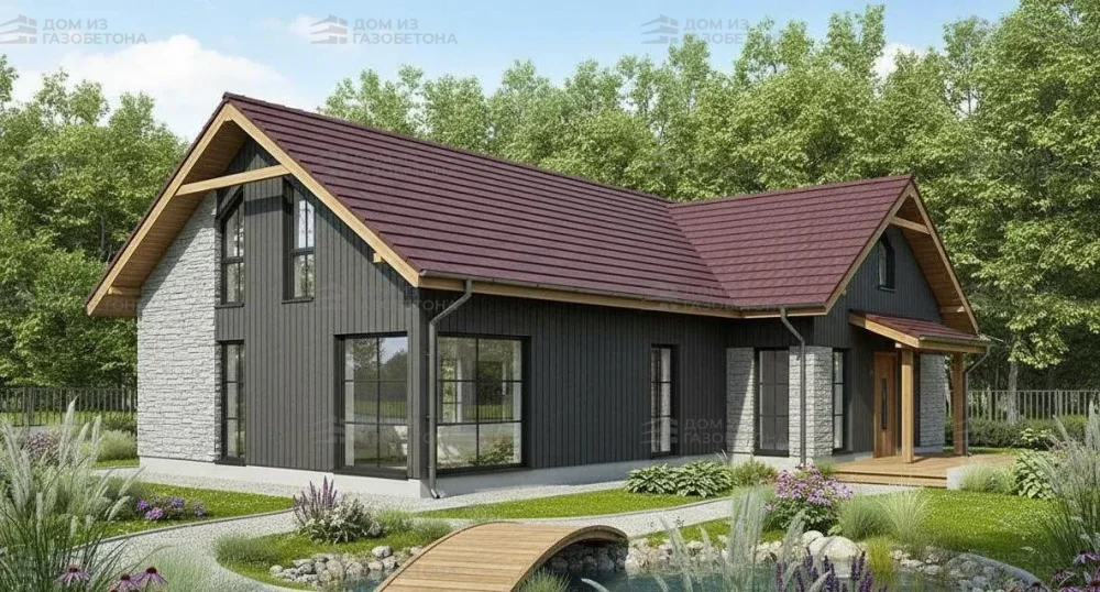 Проект Одноэтажный дом 13 на 15, 125 м2