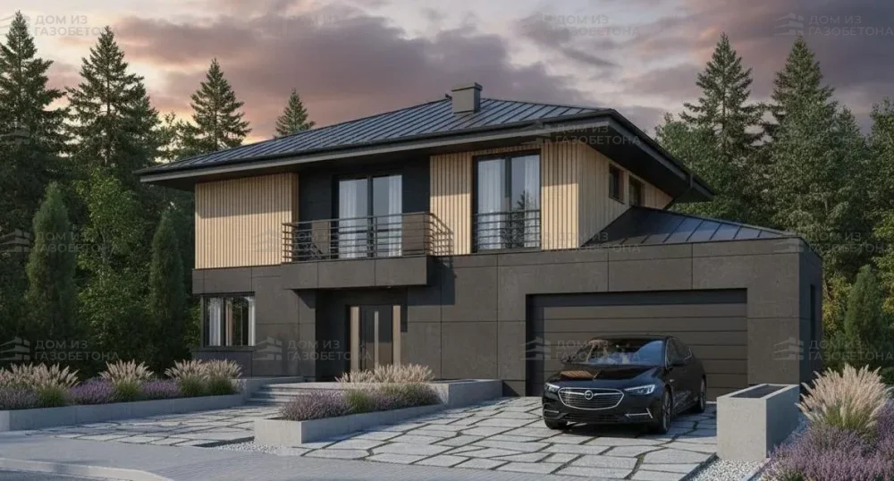 Проект Двухэтажный дом 17 на 17, 223 м2