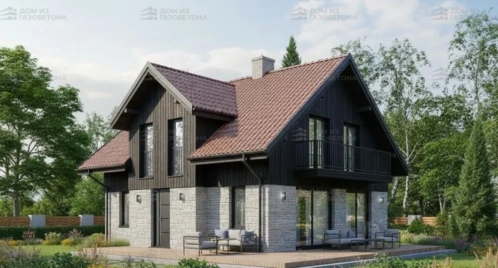 Проект Двухэтажный дом 13 на 12, 198 м2