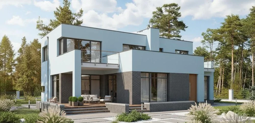 Проект Двухэтажный дом 15 на 15, 203 м2