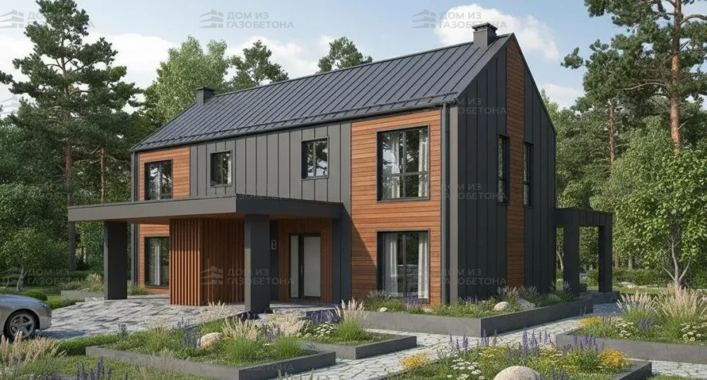 Проект Двухэтажный дом 16 на 16, 111 м2