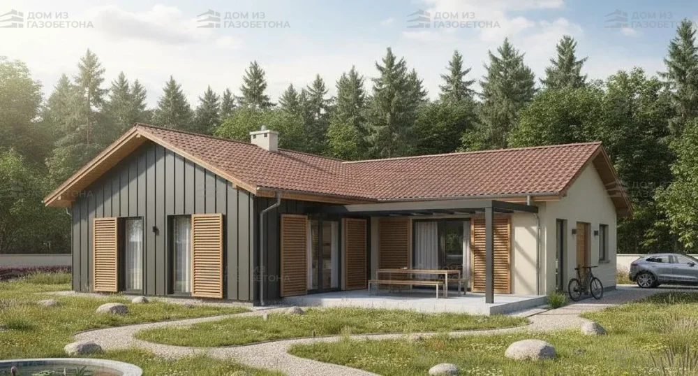 Проект Одноэтажный дом 18 на 17, 151 м2